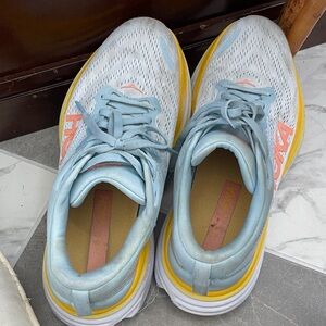 Hoka Women's Light Blue White Yellow Sneakers